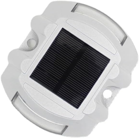 Waterproof LED Solar Deck Lights, 1 Pack Warning Step Lights Durable Driveway Dock Lights, Solar Driveway Marker Lights for Decor Step Pathway Backyard Garden (1, White Always on)