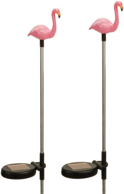 Outdoor Garden Set of 2 Pieces Solar Powered Garden Yard Stake (Color Change abilities) LED Light (Flamingo)…