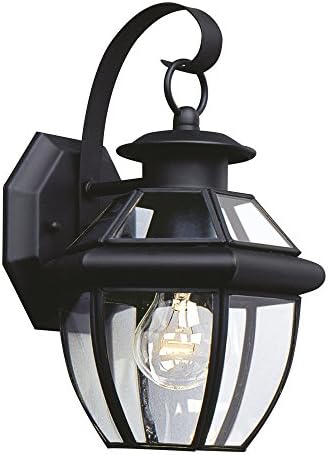 Generation Lighting 8037-12 Lancaster Traditional One - Light Outdoor Wall Lantern Outside Fixture, Black Finish
