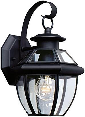 Generation Lighting 8037-12 Lancaster Traditional One - Light Outdoor Wall Lantern Outside Fixture, Black Finish