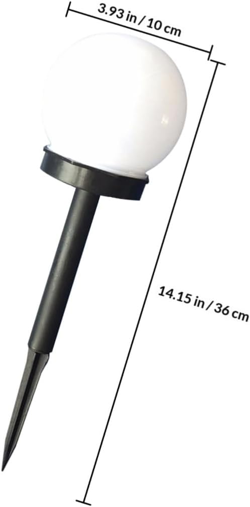 4pcs Solar Path Lights Outdoor – White Glow Bubble-Shaped Garden LED Lawn Lamps with Stakes – Solar Powered Landscape Lighting for Yard and Pathway