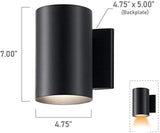 Kichler Cylinders 7" Outdoor Wall Sconce in a Black, 1-Light Exterior Wall Light, Cylinder Fixture, (7" H x 5" W) | Lumora