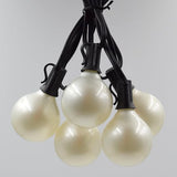 Hometown Evolution, Inc. G50 2" LED White Satin Pearl Outdoor Globe String Lights (Black Wire, 10 ft) | Lumora