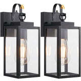 2 Pack 13" Dusk to Dawn Porch Light, Outdoor Wall Light with Clear Glass