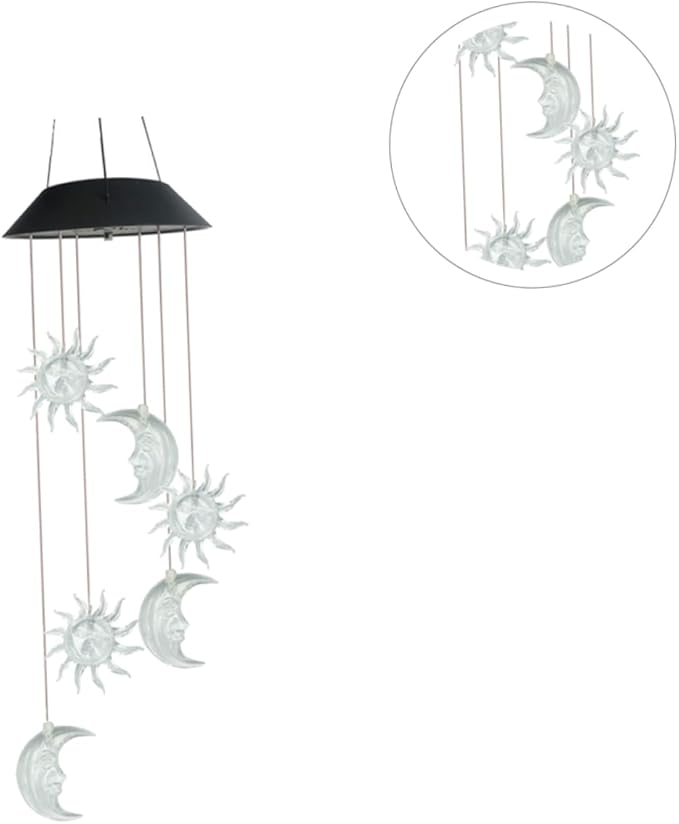 Happyyami Solar Powered Garden Light Wind Chime Lamp Waterproof Colorful Gradient Solar Lights for Outdoor Decor Suitable for Courtyards and Gardens