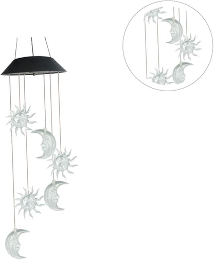 Happyyami Solar Powered Garden Light Wind Chime Lamp Waterproof Colorful Gradient Solar Lights for Outdoor Decor Suitable for Courtyards and Gardens