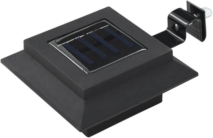 6-Pack Black Solar Pathway Lights, 4.7-inch Square Plastic Garden Solar Lights for Outdoor Yard, Waterproof Path Lighting, Cool White