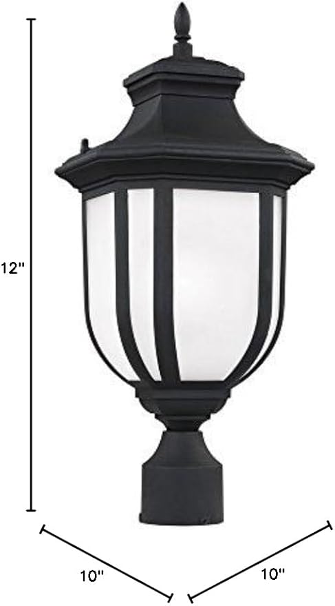 Generation Lighting 8236301EN3-12 One Light Outdoor Post Lantern Black | Lumora
