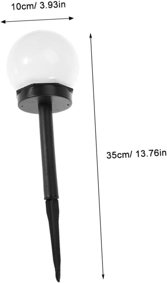 Lurrose 4pcs Solar Lawn Ball Bulb Lights Waterproof Garden Solar Ground Plug Courtyard Landscape Lighting for Outdoor Warm White Yard Path