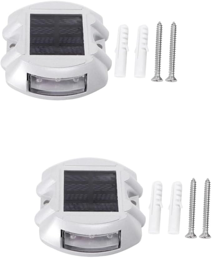 Gadpiparty 2pcs Solar Led Pathway Marker Light Dock Light for Outdoor Led Road for Garden Patio Stairs and Pathway Lighting