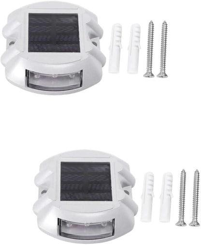 Gadpiparty 2pcs Solar Led Pathway Marker Light Dock Light for Outdoor Led Road for Garden Patio Stairs and Pathway Lighting