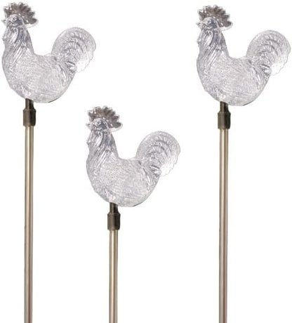 Starry Illuminate 3 PCS Solar Color Changing Style Garden Stake Light Pathway Stake Light (Rooster)