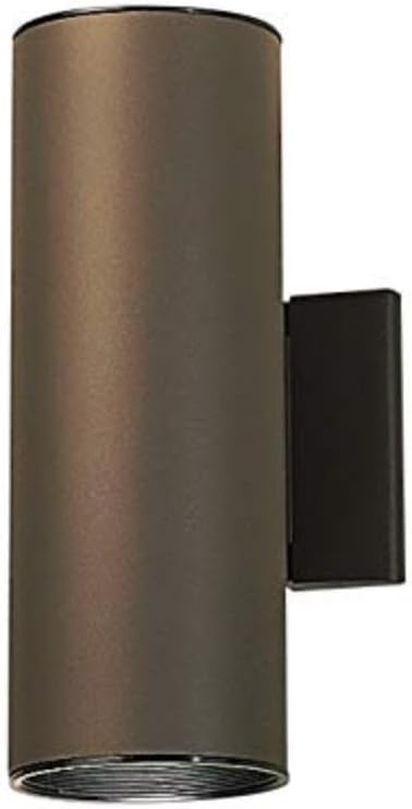 Kichler Cylinders 12" 2-Light Outdoor Cylinder Wall Sconce in Architectural Bronze, (12" H x 4.75" W), 9244AZ | Lumora