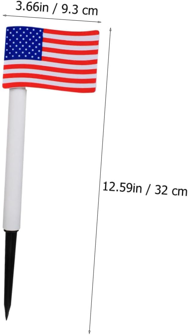 2pcs Solar LED American Flag Garden Lawn Path Lights Outdoor Solar Ground Plug Lamps for July 4th Independence Day | Lumora