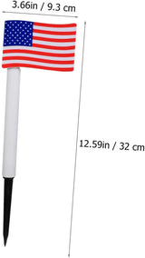 2pcs Solar LED American Flag Garden Lawn Path Lights Outdoor Solar Ground Plug Lamps for July 4th Independence Day | Lumora