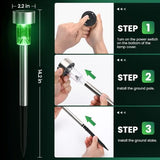 GIGALUMI Green Solar Pathway Lights, 20-Pack Outdoor Halloween Decor