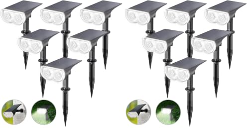 Linkind Solar Lights Outdoor Waterproof Landscape Spotlight Daylight 12 Pack