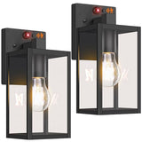 BesLowe 2-Pack 10.6” Upgraded Motion Sensor Outdoor Wall Lights, Black