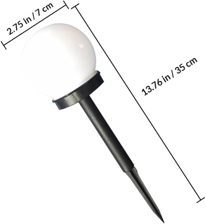 4pcs Solar Lawn Pathway Lights Warm White Crackle Globe Solar Sphere Garden LED Outdoor Landscape Lighting with White Ball Design