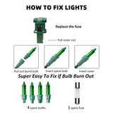 TW SHINE Green Christmas Lights, 18.5FT 100 Count Incandescent Halloween Lights, Waterproof St. Patrick's Day Decorations for Outdoor Indoor Xmas Tree Patio Home Party Garden Yard Decor