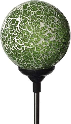 Solar Green Mosaic Glass Ball Light (Farm Green Color), Garden Decor Landscape Globe Stake Multi-Color Color Change Yard LED Lamp Light, 3.5 inch, Blue