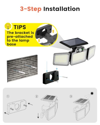 JumJam Solar Flood Lights, Security Lights Outdoor Motion Sensor for Garden