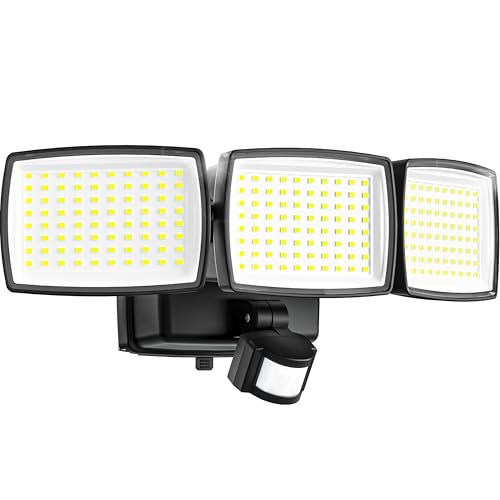 Battery Powered Motion Sensor Outdoor Lights, 1500LM Flood Lights IP65 Waterproof Security Light Motion Detector Lights Wireless for Outside Yard 1Pack
