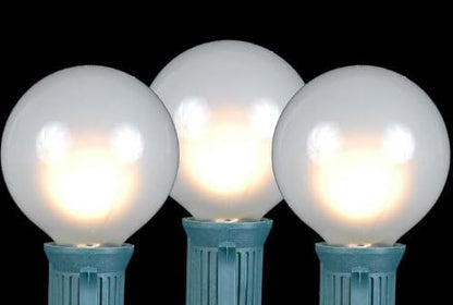G50 Patio String Lights with 125 Frosted Globe Bulbs – Outdoor String Lights – Market Bistro Café Hanging String Lights – Patio Garden Umbrella Globe Lights - Black Wire - 100 Feet