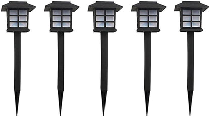 Homoyoyo 5pcs Solar Led Ground Lamp Outdoor Solar Lights for Pathway Garden Walkway Driveway Warm Light