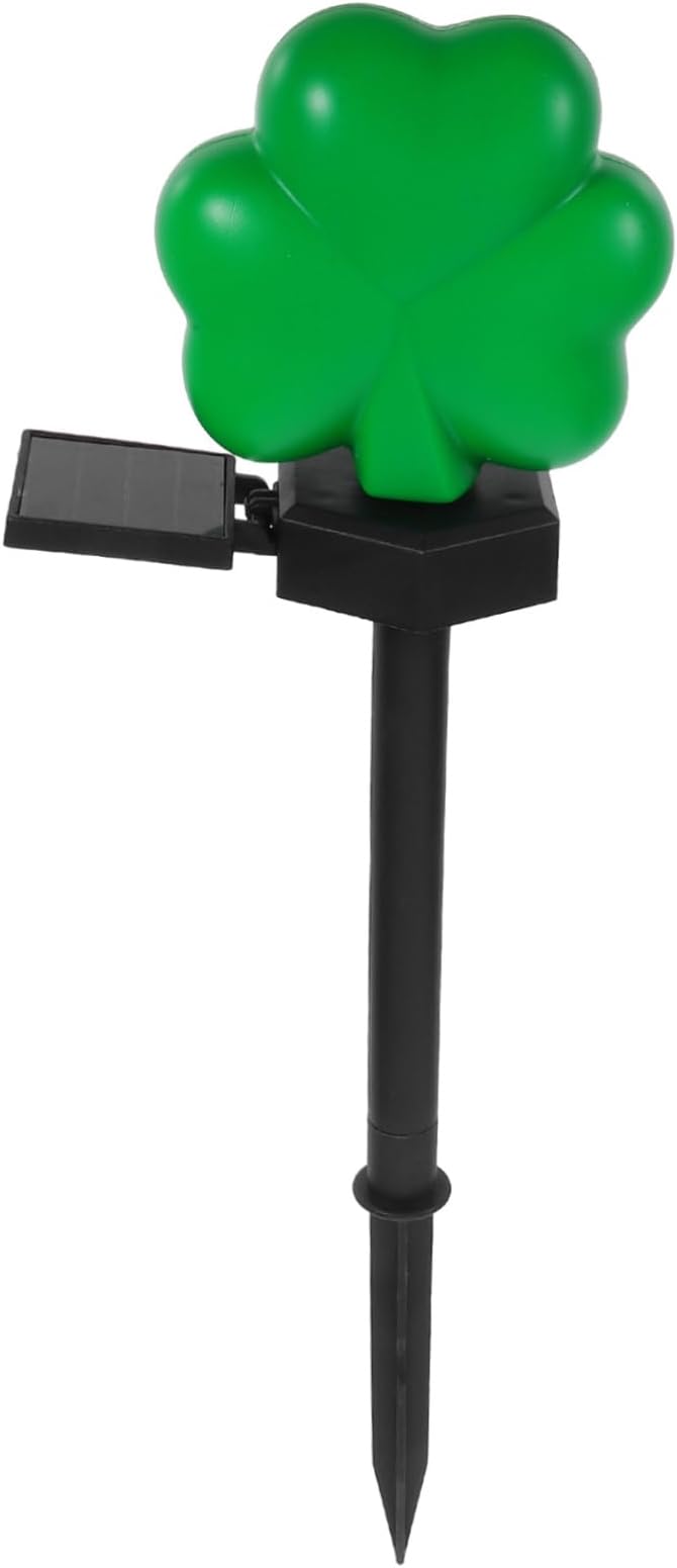 Patrick's Day Solar Lights Shamrock Garden Stake Light for Outdoor Decor Green for Pathways and Lawns Easy Installation for Festive Celebrations