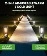 BITPOTT Solar Pathway Lights, 12 Pack, 2 Color Modes, IP65