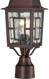 Nuvo Lighting 60/4928 Banyon One Light Post Lantern 100 Watt A19 Max. Clear Water Glass Rustic Bronze Outdoor | Lumora