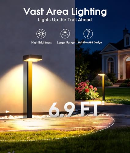 ELECLINK Solar Pathway Lights Outdoor, 8 Pack Garden Lights Solar Powered Path Lights with Focused Beam Lens, 2 Light Modes Waterproof Outdoor Solar Light for Yard Driveway Walkway Landscape