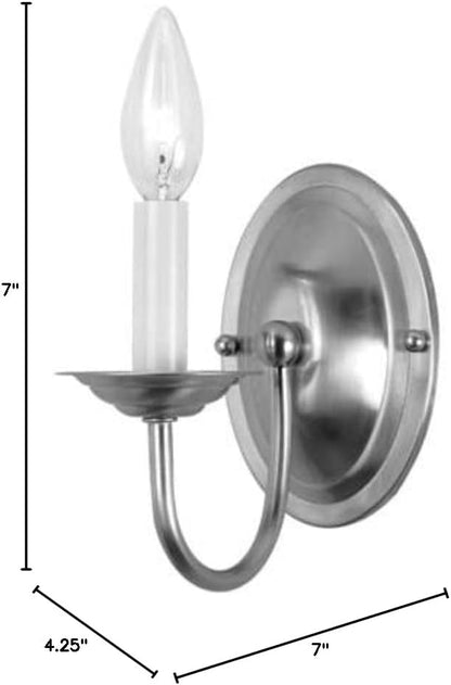 Livex Lighting 4151-91 Home Basics 1 Light Brushed Nickel Wall Sconce