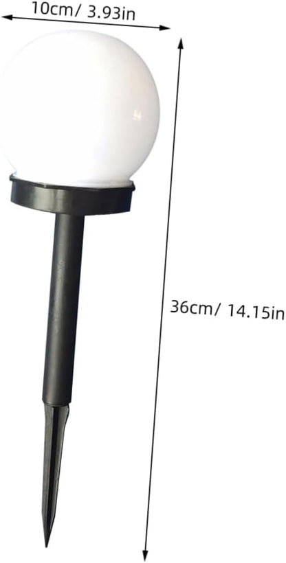 4pcs Solar Ball Lights White Round Garden Lamps for Outdoor Walkway and Lawn Easy Installation Solar-Powered Led Spheres for Lighting
