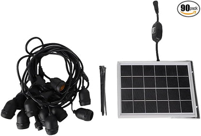 25FT Solar String Lights,Solar Powered LED Outdoor Commercial Grade Waterproof Patio Lights with Edison Globe Shatterproof Patio Lights for Outside Garden Backyard 6V 6W,10 Bulbs