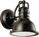 Kichler Hatteras Bay 8" 1 Light Exterior Wall Light with Clear Fresnel Lens Olde Bronze® | Lumora