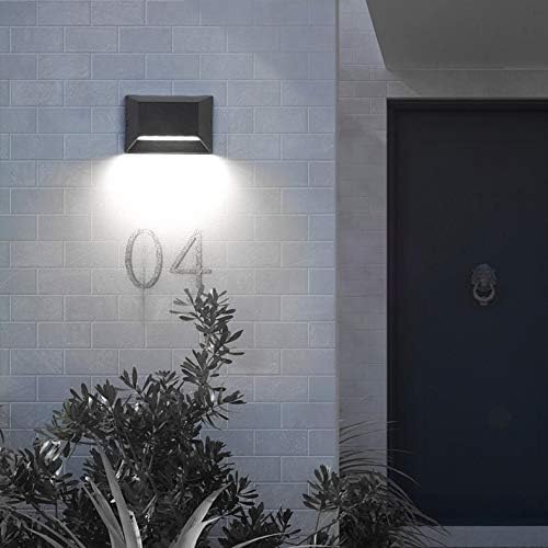 6W LED Outdoor/Indoor External Wall Sconces Light Waterproof Fixture Door Gate Step Stair Surface Mount Lamp Black Pure White