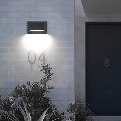 6W LED Outdoor/Indoor External Wall Sconces Light Waterproof Fixture Door Gate Step Stair Surface Mount Lamp Black Pure White
