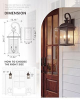 FEMILA 26" Outdoor Wall Sconce, Large Exterior Lighting Fixtures, 3-Light Outdoor Wall Lantern Porch Lights for Patio, Garage, Doorway, ORB Finish, E12 Base, 4FD54B-L ORB-WP