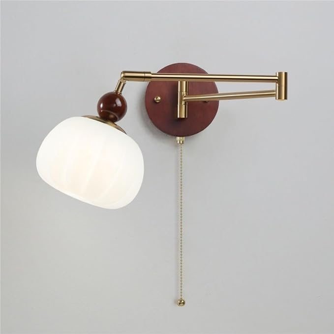 Plug-in Wall Sconce, Mid Century Swing Arm Lamp, Vintage Light with Pull Chain, Farmhouse Mount Light(Pull Chain)