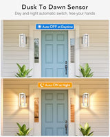 VIANIS White Outdoor Lighting Fixtures, Dusk to Dawn Outdoor Lighting, Exterior Light Fixture Wall Mount for House, Anti-Rust Aluminium Porch Lights Outdoor for Patio, Entryway