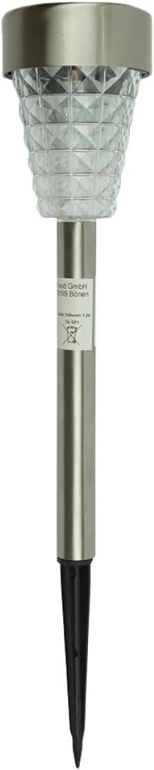 YARNOW Solar Diamond Shape Outdoor Garden Path Light, Waterproof Stainless Steel LED Solar Yard Lamp with Ground Stake, Landscape Lighting for Patio and Lawn