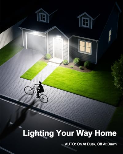 Motion Sensor Outdoor Lights with Remote, 4200LM LED Security Light, White