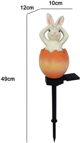 Garden Bunny Statue Solar Lights,Solar Resin Rabbit Outdoor Stake Light,Outside Waterproof Lawn Lamp,Easter Egg | Lumora