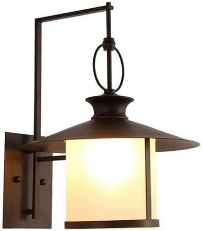 Wall Mounted Light Wall Lamp Retro Villa Garden Patio Waterproof Rainproof E27 Large Glass Outdoor Farmhouse Porch Exterior Wall Lights Shade Aisle Wall Light Restaurant cafe garden(Black) Readi
