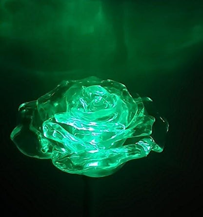 Beautiful Solar Clear Rose Light , Multi-color Color Changing Flower Garden Stake Outdoor Yard Decor Landscape LED Lamp Lights, Great Gift by Florals