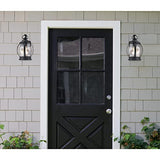 Westinghouse 6120400 Canyon Craftsman-Style One Light Outdoor Wall Fixture with Dusk to Dawn Sensor, Textured Black Finish, Clear Crackle Glass
