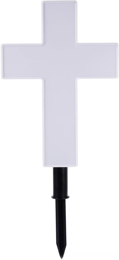 Ragyzity Solar Cross Garden Stake Outdoor Lights, Solar Cross for Cemetery, Solar Powered Cross Lights Stake, LED Jesus Cross Light Decoration Garden Cross Marker for Yards, Gardens, Patio