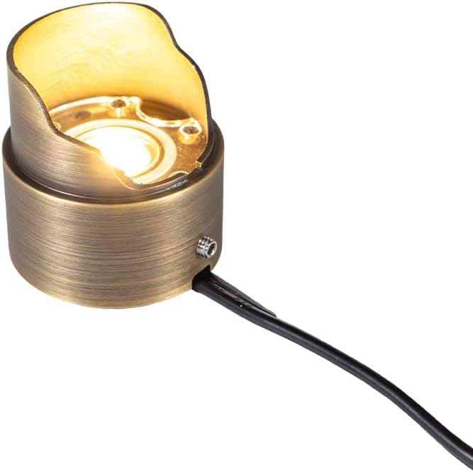 VOLT 12V 1W 2700K Warm White IP67 Watertight 116 Lumen Solid Brass BuddyPro LED Puck Light (Shielded) for Deck | Lumora